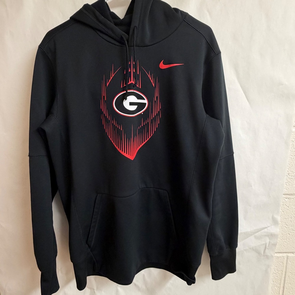Nike Georgia Bulldogs‎ NCAA Therma-FIT Hoodie Black Red Mens M Football Active